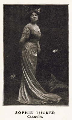 Sophie Tucker's portrait in the April 1911 Edison Phonograph Monthly (Archeophone Records Collection)